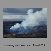 steaming lava lake seen from HVO viewpoint